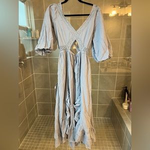 Free People X’s and O’s Midi Dress in Autumn Sky